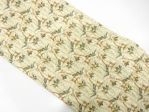 桐に沢瀉・花模様織り出し袋帯